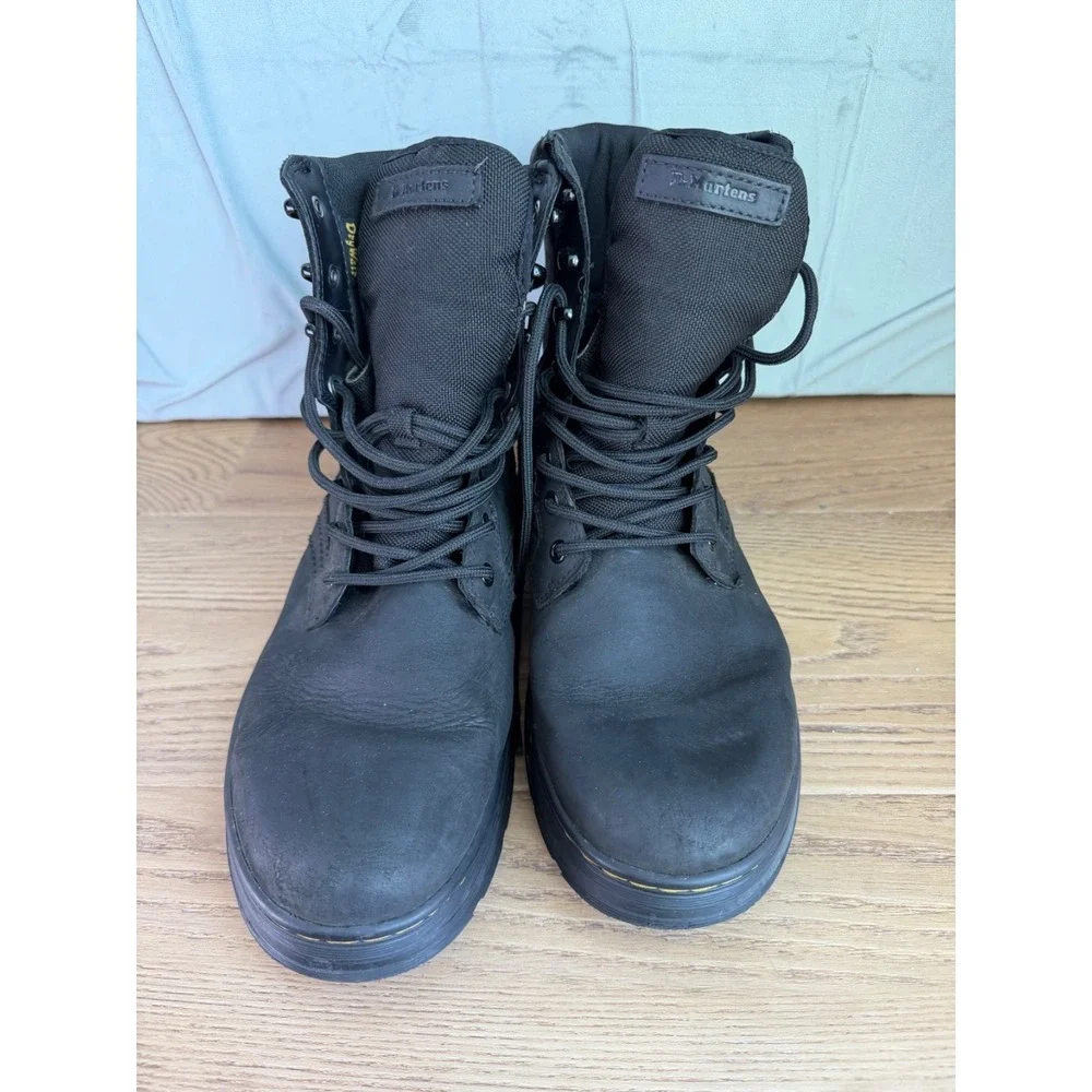 Dr Doc Martens Iowa WP Waterproof Poly Combat Boot Mens 10 Blk Leather Air Wair
